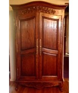 Vintage Armoire For Entertainment or Clothing Solid Oak 78&quot; x 47&quot;  LOCAL... - $901.81 CAD