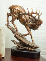 Large Bellowing Wapiti Bull Elk Deer Rustic Bronze Electroplated Finish ... - $120.99