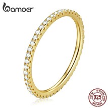 925 Sterling Silver Simple Elves Plated Gold Finger Ring for Women Fashion Dazzl - $20.10