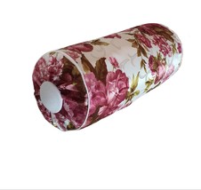Vintage Style  Bolster Pillows Red  Flower , Throw Pillow 6x16&quot; - £43.06 GBP