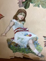 1800s Vintage Die Cut Scrapbook Page w/Victorian Cards &amp; Die Cuts on Bot... - $18.81