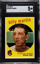 Billy Martin 1959 Topps Baseball Card #295- SGC Graded 5 EX (Cleveland Guardians - £54.16 GBP