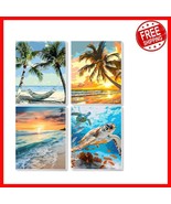 Beginner-Friendly Paint by Numbers Set - 4 Pack Framed Beach Turtle Art Kit - $854.77 MXN