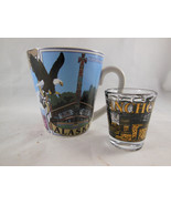Alaska Skagway MUG Juneau Coffee Mug &amp; Anhorage Shot glass w Gold lettering - $14.23 CAD