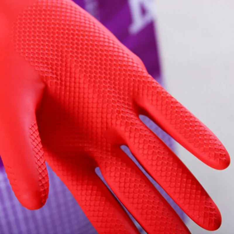 Flexible Comfortable Rubber Clean Gloves Red Dish Lady  Kitchen Cleaning Accesso - $25.00