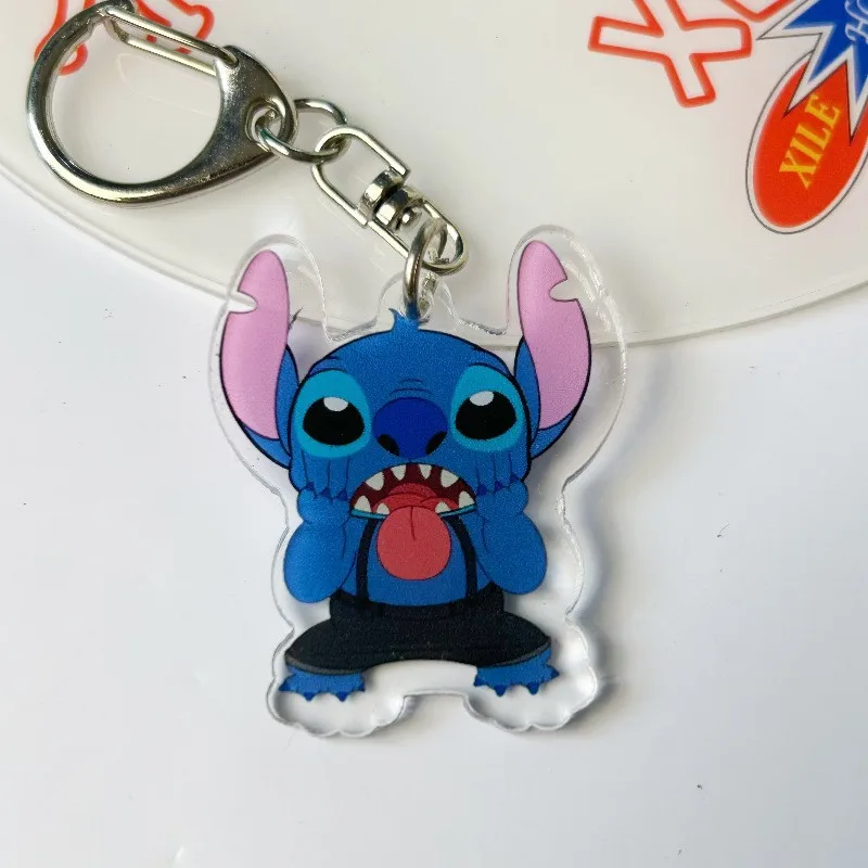 Anime Lilo and Stitch Keychain Funny Keyring Bag Pendant Couple Car Keyh... - $0.57 CAD
