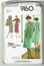 Simplicity Sewing Pattern 9160 Dress Jacket Miss Size 12 Vintage PARTIAL CUT - £7.07 GBP