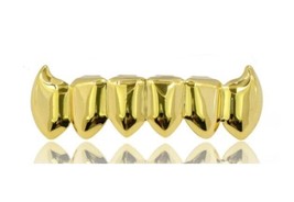 Custom Fit 14K Gold Plated Metal Mouth Lower Bottom Teeth Fangs Grillz +... - £7.65 GBP