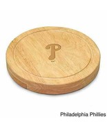 MLB Philadelphia Phillies Cheese Board Set Wooden PA Phillys Team Logo  ... - £34.81 GBP