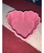 Williams Sonoma Heart Ruffle Ramekins Valentine Pink Open Container / Ca... - £9.04 GBP