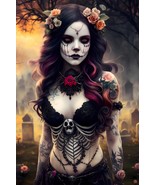 Α creepy girl in a graveyard, Ai art, printable, Digital Download,300 dpi - $4.21