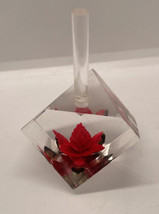 Vintage lucite Ring holder Red Flower - £7.42 GBP