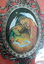 Manger Scene Adoring Angels 1985 Creative Circle Kit 2258 + Metal Oval Frame  - $9.90