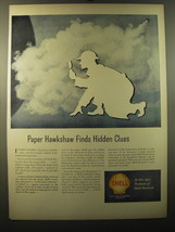 1949 Shell Oil Ad - Paper Hawkshaw finds hidden clues - £14.53 GBP