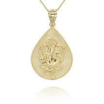 14K Solid Gold Hindu Lord Ganesha Pendant Necklace - Yellow, Rose, or White Gold - £295.68 GBP+