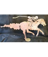 Horse Race Racing Jockey Rider Equestrian Metal Art Sculpture Statue Fig... - $2,208.58 MXN