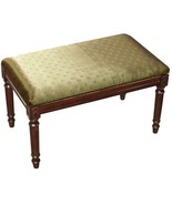 Bench Dragonfly Backless Olive Wood Stain Green Upholstery Cotton Hand-A... - £305.19 GBP