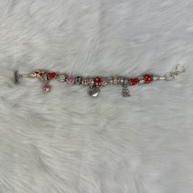 Willabee and Ward Monthly Charm Bracelet February Red Pink Valentines - £13.53 GBP