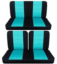 Front and Rear car seat covers fits 1953-1957 Chevy 210 coupe  Black -MInt blue - $135.21