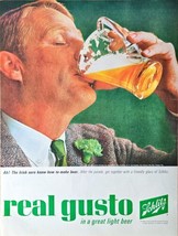 Real Gusto Schlitz great light beer paddys day suit Irish 1964 Vintage P... - $260.67 MXN