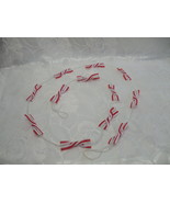 Red And White Plastic Christmas Bows Hanging Garland Home Decoration - £7.95 GBP