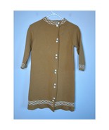 1940s Brown White Gingerbread Swirl Thick Knit Kids Old Money Cardigan C... - $50.00