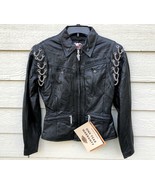 New Harley Davidson Womens Motor Cycle Genuine Leather Chain Jacket - X-... - $447.58 CAD