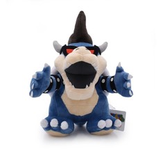Mario Dark Blue Bowser King Koopa Plush Stuffed Animal 10&quot;  - £15.72 GBP
