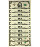 10 Consecutive Serial # US $2 DOLLAR BILLS Uncirculated in 10-Pocket POR... - $840.61 MXN