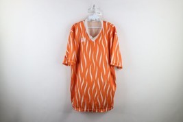 Vintage 90s Streetwear Mens XL Geometric Fire Flames Short Sleeve Soccer Jersey - £31.03 GBP