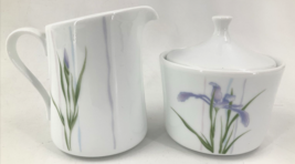 Corelle Coordinates Shadow Iris Sugar Bowl with Lid and Creamer Set Excellent - £11.66 GBP