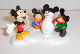 Department 56 North Pole Series Mickey Builds A Snowman Christmas Village - £20.98 GBP