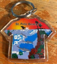 Florida Souvenir St. Pete Beach Keychain Bag Clip Ocean Coral Dolphins T... - £9.58 GBP