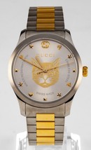 Gucci Timeless Two Tone Cat Men&#39;s Quartz Watch w/ Original Box 126.4 - £482.46 GBP