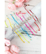 Red 12Pcs Minimalist Random Color Heart Shaped Bracelets - $10.01 CAD