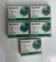 5 Pack Lot SONY DAT72 Data Tape Cartridges 36GB / 72GB - New / Sealed DG... - £47.15 GBP