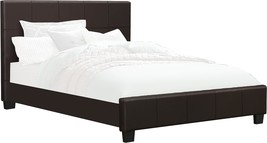 Brown King-Size Lorenzi Upholstered Platform Bed By Homelegance In Faux Leather. - $340.93