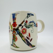 Anthropologie Monogram K Coffee Mug Starla M. Halfmann 12oz Porcelain Floral - £23.73 GBP