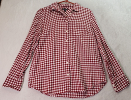 J.CREW Mercantile Shirt Womens Size Small Red Check Flannel Collared Button Down - £14.09 GBP