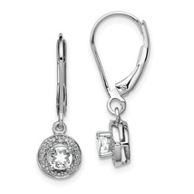 Sterling Silver Diamond &amp; White Topaz Earrings Jewerly - £67.55 GBP