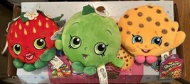 Shopkins Plush - Lot Of 3 - Apple Blossom Strawberry Kisses Kookie Cookie - NWT - £27.13 GBP