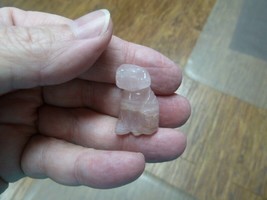 (Y-DOG-LA-504) 1&quot; Rose quartz crystal Labrador lab Dog carving FIGURINE ... - £6.80 GBP