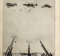 1914 WW1 Print German Guns Shoot French Aeroplanes Antique Military Collectible - £27.64 GBP