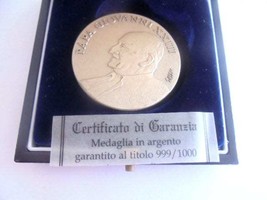 POPE Roncalli JOHN XXIII silver 800 medal engraved by Aligi Sassu Original from  - £46.42 GBP