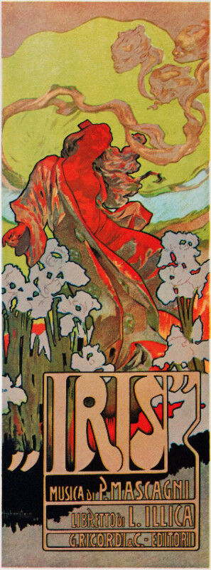 Italian POSTER.Home wall.IRIS.Art Nouveau.Home Room Decor 55