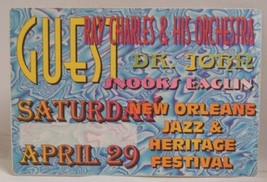 RAY CHARLES / DR. JOHN - ORIGINAL CONCERT CLOTH BACKSTAGE PASS JAZZ FEST... - $12.00