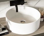 Cpingao 18&quot; Large Round Matte White Bathroom Vessel Sink Modern Bowl, 2209B - £194.28 GBP