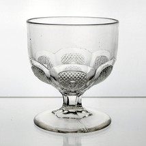 Flint Glass Fancy Buckle Open Sugar, Antique c1860&#39;s EAPG Diamond Rosett... - £23.60 GBP