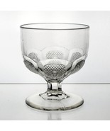 Flint Glass Fancy Buckle Open Sugar, Antique c1860&#39;s EAPG Diamond Rosett... - £23.72 GBP
