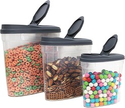 Dependable 3-Piece Cereal Dispenser Set BPA-Free Food Storage Containers... - $18.80